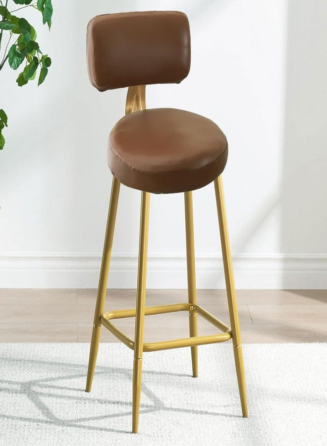 غطاء كرسي بار Bifaunvogel مقاوم للماء من البولي يوريثان، غطاء كرسي بار بارتفاع مناسب للمطبخ مع مسند ظهر، غطاء كرسي بار دائري عصري، غطاء كرسي بار مناسب للمطبخ أو البار أو المقهى، عبوة من قطعتين، لون برتقالي داكن - Image 2